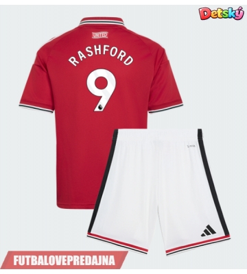 Lacne Dětský Futbalové dres Manchester United Marcus Rashford #9 2026-27 Krátky Rukáv - Domáci (+ trenírky)